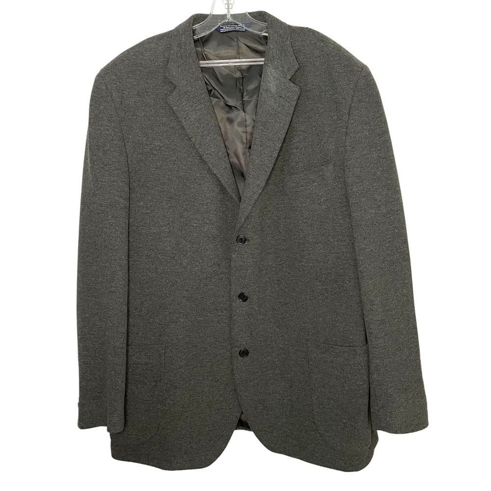 Lands End Men’s Blazer Size 48L Gray 3 Button Lined Professional Preppy Business
